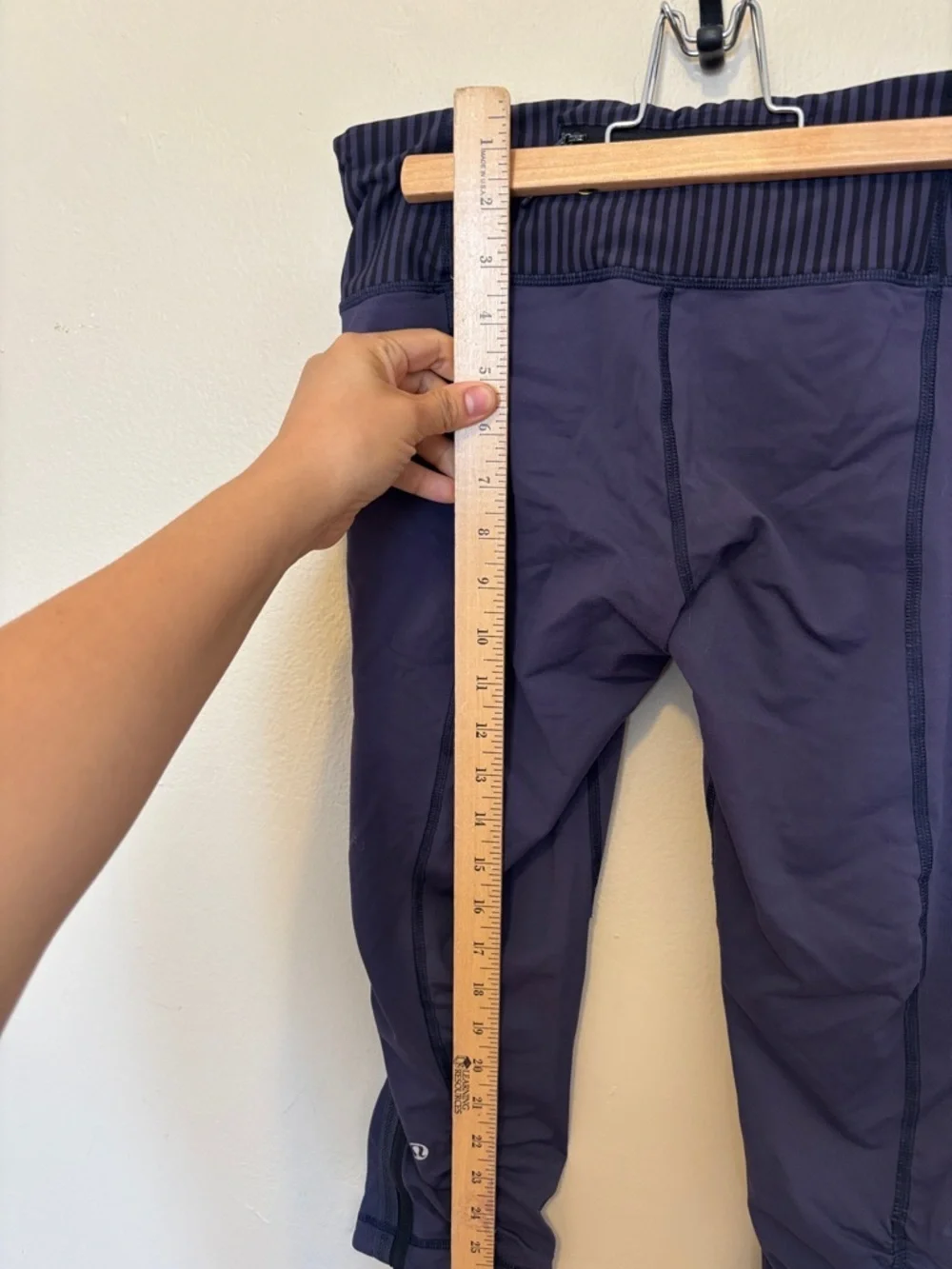 lululemon athletica Dark Navy Capri Leggings with Ribbed Foldover Waist